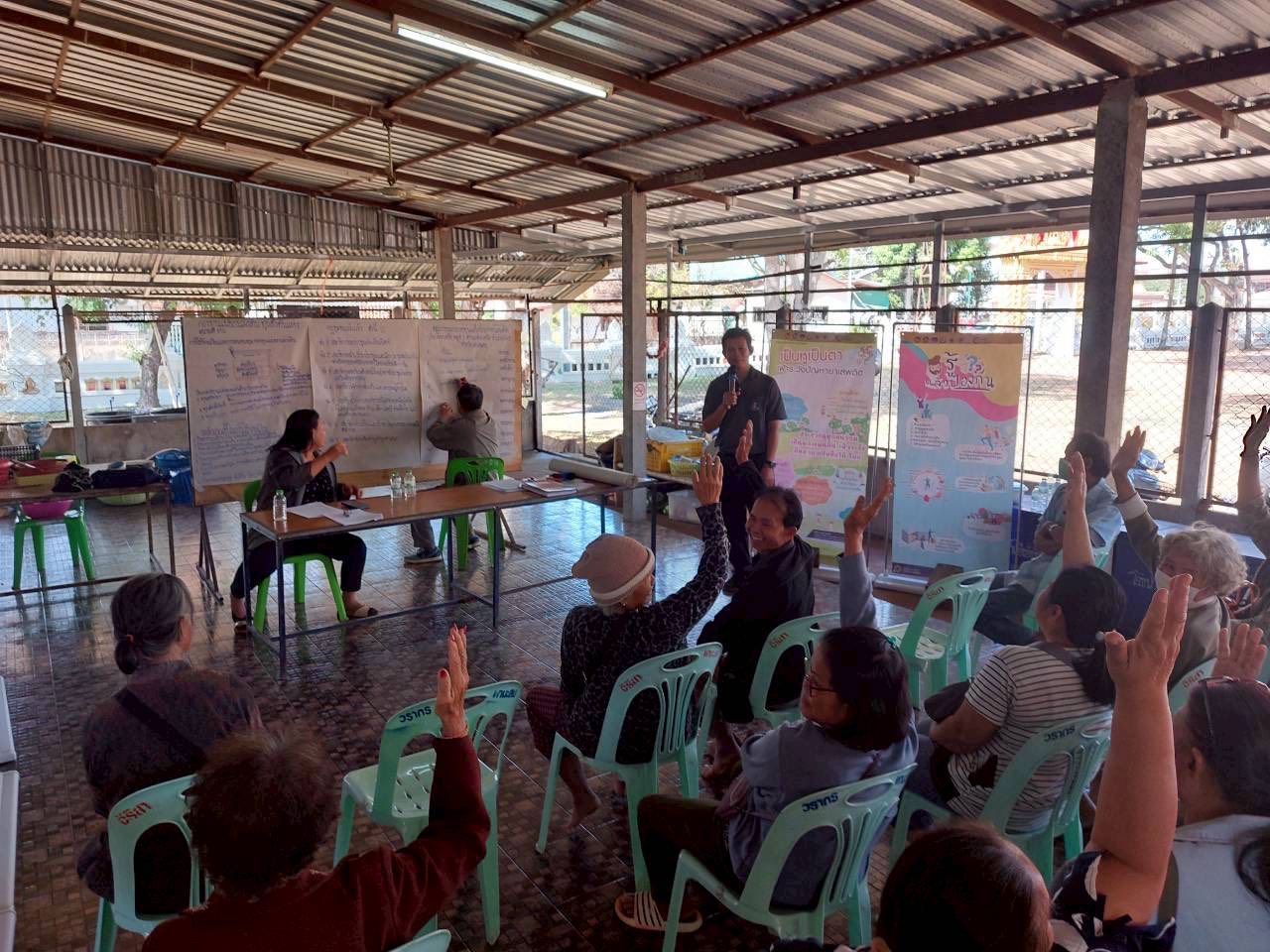 สำนักงานพัฒนาชุมชนอำเภอเมืองสกลนคร: จัดโครงการเตรียมความพร้อมหมู่บ้านแพร่ระบาดยาเสพติดพัฒนาสู่หมู่บ้านต้นกล้ากองทุนแม่ของแผ่นดิน